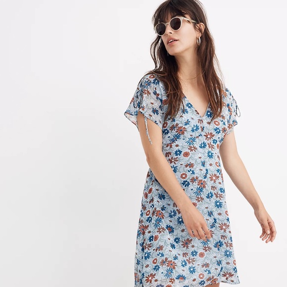 NWOT Madewell Open-Back Mini Dress in Wildflower Garden - Picture 3 of 6